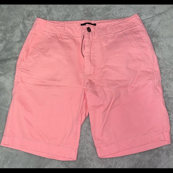 Aeropostale Chino Shorts Men's Size 29 Mid Rise Stretch Flat Front -Pink - GREAT - Picture 1 of 5